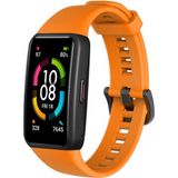Mobaxaksesuar Huawei Band 6 Kordon 1-1 Uyumlu Silikon Kopçaklı Kordon Turuncu - Huw Band 6