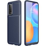 MobaxAksesuar Huawei P Smart 2021 Kılıf Karbon Silikon Case - Lacivert - Huw P Smart 2021