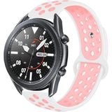 MobaxAksesuar Huawei Watch GT 6/5/4/3/2 Pro 46mm Ultimate SE Elite Kordon Delikli Spor Kordon - Beyaz - Pembe - Huw 22mm