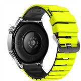 MobaxAksesuar Huawei Watch Gt 6/5/4/3/2 Pro 46MM Ultimate Se Elite Kordon Double Soft Yumuşak Silikon Band Str-27 - Sarı - Siyah - Huw 22mm