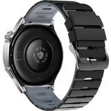 MobaxAksesuar Huawei Watch Gt 6/5/4/3/2 Pro 46MM Ultimate Se Elite Kordon Double Soft Yumuşak Silikon Band Str-27 - Siyah - Gri - Huw 22mm