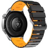 MobaxAksesuar Huawei Watch Gt 6/5/4/3/2 Pro 46MM Ultimate Se Elite Kordon Double Soft Yumuşak Silikon Band Str-27 - Turuncu - Siyah - Huw 22mm