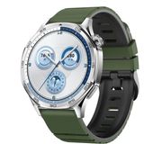 MobaxAksesuar Huawei Watch Gt 6/5/4/3/2 Pro 46MM Ultimate Se Elite Kordon Double Soft Yumuşak Silikon Band Str-27 - Yeşil - Siyah - Huw 22mm