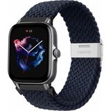 MobaxAksesuar Huawei Watch GT 6/5/4/3/2 Pro 46mm Ultimate SE Elite Kordon Metal Klipsli Flexi Örgü - Midnight Blue - Huw 22mm
