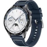 MobaxAksesuar Huawei Watch Gt Gt2 Gt3 Gt4 42MM/HONOR Magic 2 Kordon Lansman Kumaş Dikişli Silikon 102 - Mavi - Huw 20mm