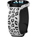 MobaxAksesuar Huawei Watch Gt Gt2 Gt3 Gt4 42mm/Magıc 2/Amazfit 20mm Kordon Leopar Desen Yumuşak Silikon Kordon - Beyaz - Siyah - Huw 20mm