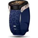 MobaxAksesuar Huawei Watch Gt Gt2 Gt3 Gt4 42MM/MAGIC 2/amazfit 20MM Kordon Leopar Desen Yumuşak Silikon Kordon - Lacivert - Huw 20mm