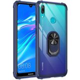 MobaxAksesuar Huawei Y7 Prime 2019 Kılıf Şeffaf Sararmaz Yüzüklü Mola Kapak Lacivert