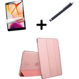 MobaxAksesuar iPad Mini 1 2 3 Kılıf Set Pu Deri Smart Tablet Kilifi Ekran Koruyucu + Kalem - iP Mini 1-2-3 - Rose Gold
