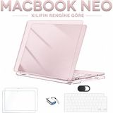 MobaxAksesuar Macbook Neo 13 Inç A18 Pro A3404 Kılıf +2ADET Ekran Koruyucu +Otg +Klavye Koruyucu - Rose Gold - Neo 13inç
