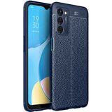MobaxAksesuar Oppo A55 5g Kılıf Deri Tarzı Niss Silikon Case - Lacivert