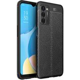 MobaxAksesuar Oppo A55 5g Kılıf Deri Tarzı Niss Silikon Case - Siyah