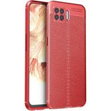 MobaxAksesuar Oppo A73 Kılıf Deri Tarzı Niss Silikon Case - Kırmızı