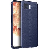 MobaxAksesuar Oppo A73 Kılıf Deri Tarzı Niss Silikon Case - Lacivert