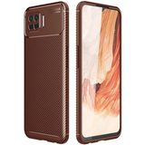 MobaxAksesuar Oppo A73 Kılıf Karbon Silikon Case - Kahverengi
