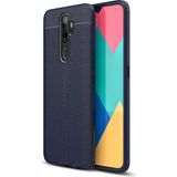 MobaxAksesuar Oppo A9 2020 Kılıf Deri Tarzı Niss Silikon Case - Lacivert