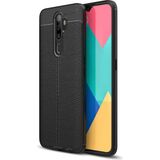 MobaxAksesuar Oppo A9 2020 Kılıf Deri Tarzı Niss Silikon Case - Siyah