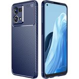 MobaxAksesuar Oppo Reno 7 4g Kılıf Karbon Silikon Case Kapak - Lacivert - Oppo Reno7 4G
