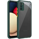 Mobaxaksesuar Samsung Galaxy A02S Kılıf Kenar Renkli Sararmaz Şeffaf Kapak - Koyu Yeşil - Glx A02s