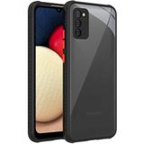 Mobaxaksesuar Samsung Galaxy A02S Kılıf Kenar Renkli Sararmaz Şeffaf Kapak - Siyah - Glx A02s