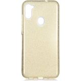 MobaxAksesuar Samsung Galaxy A11 Kılıf Simli Parlak Shining Kapak - Gold