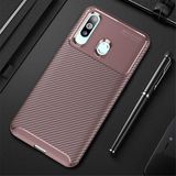MobaxAksesuar Samsung Galaxy A20S Kılıf Karbon Silikon Case Kahverengi - Glx A20s