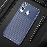 MobaxAksesuar Samsung Galaxy A20S Kılıf Karbon Silikon Case Lacivert - Glx A20s