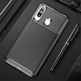 MobaxAksesuar Samsung Galaxy A20S Kılıf Karbon Silikon Case Siyah - Glx A20s