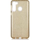 MobaxAksesuar Samsung Galaxy A21 Kılıf Simli Parlak Shining Kapak - Gold