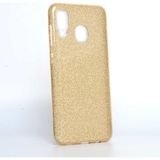 MobaxAksesuar Samsung Galaxy A30 Kılıf Simli Parlak Shining Kapak - Gold