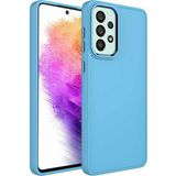 MobaxAksesuar Samsung Galaxy A33 5g Kılıf Metal Çerçeve Lansman Silikon Kapak - Sierra Mavisi - Glx A33 5G