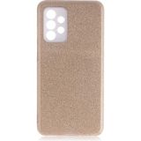 MobaxAksesuar Samsung Galaxy A52 Kılıf Simli Parlak Shining Kapak - Gold