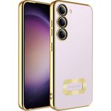 MobaxAksesuar Samsung Galaxy S23 Plus Kılıf Kamera Korumalı Logo Gösteren Şeffaf Kapak - Glx S23 Plus - Gold