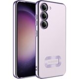 MobaxAksesuar Samsung Galaxy S23 Plus Kılıf Kamera Korumalı Logo Gösteren Şeffaf Kapak - Glx S23 Plus - Lila