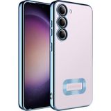 MobaxAksesuar Samsung Galaxy S23 Plus Kılıf Kamera Korumalı Logo Gösteren Şeffaf Kapak - Glx S23 Plus - Sierra Mavisi