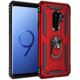 MobaxAksesuar Samsung Galaxy S9 Plus Kılıf Yüzüklü Zırh Tank Vega - Kırmızı - Glx S9Plus