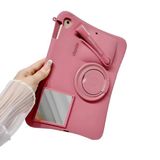 MobaxAksesuar Samsung Galaxy Tab A11 Plus / A9 Plus 11INÇ X230 X210 Kılıf 3D Rujlu Aynalı Askılı Standlı Silikon Kapak - Glx A11 Plus 11inç - Rose Gold