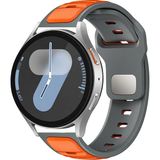 MobaxAksesuar Samsung Galaxy Watch 3 45MM/46MM /gear S3 22MM Kordon Oval Silikon Desen Renkli Band 135 - Gri - Turuncu - Glx Gear S3