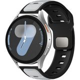 MobaxAksesuar Samsung Galaxy Watch 3 45MM/46MM /gear S3 22MM Kordon Oval Silikon Desen Renkli Band 135 - Gümüş - Siyah - Glx Gear S3