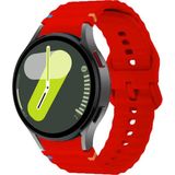 MobaxAksesuar Samsung Galaxy Watch 4 5 6 7 Fe 40 40 44 Classic 42 43 46 47 mm Kordon Dekoratif Örgü Çizgili Spor Silikon Kayış - Glx 4-5-6-7 - Kırmızı