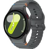 MobaxAksesuar Samsung Galaxy Watch 4 5 6 7 Fe 40 40 44 Classic 42 43 46 47 mm Kordon Dekoratif Örgü Çizgili Spor Silikon Kayış - Koyu Gri - Glx 4-5-6-7