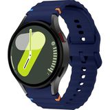 MobaxAksesuar Samsung Galaxy Watch 4 5 6 7 Fe 40 40 44 Classic 42 43 46 47 mm Kordon Dekoratif Örgü Çizgili Spor Silikon Kayış - Lacivert - Glx 4-5-6-7