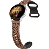 MobaxAksesuar Samsung Galaxy Watch 4 5 6 7 Fe 40 40 44 Classic 42 43 46 47 Mm Kordon Leopar Desen Yumuşak Silikon Kordon - Kahverengi - Siyah - Glx 4-5-6-7