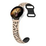 MobaxAksesuar Samsung Galaxy Watch 4 5 6 7 Fe 40 40 44 Classic 42 43 46 47 Mm Kordon Leopar Desen Yumuşak Silikon Kordon - Krem - Siyah - Glx 4-5-6-7