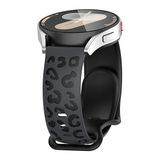 MobaxAksesuar Samsung Galaxy Watch 4 5 6 7 Fe 40 40 44 Classic 42 43 46 47 mm Kordon Leopar Desen Yumuşak Silikon Kordon - Siyah - Glx 4-5-6-7