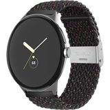 MobaxAksesuar Samsung Galaxy Watch 4 5 6 7 FE 40 40 44 Classic 42 43 46 47 mm Kordon Metal Klipsli Flexi Örgü - Benekli Siyah - Glx 4-5-6-7
