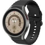 MobaxAksesuar Samsung Galaxy Watch 4 5 6 7 FE 40 40 44 Classic 42 43 46 47 mm Kordon Wave Dalgalı Silikon Kordon - Siyah - Glx 4-5-6-7