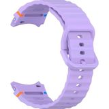 MobaxAksesuar Samsung Galaxy Watch 4 5 6 7 Fe 40 44 Classic 42 43 46 47 mm Kordon Dekoratif Örgü Çizgili Spor Silikon Kayış - Lila - Glx 4-5-6-7