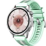MobaxAksesuar Samsung Galaxy Watch 46MM Watch 3 45MM Kordon Lansman Kumaş Dikişli Silikon 102 - Açık Yeşil - Sam 22mm