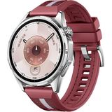MobaxAksesuar Samsung Galaxy Watch 46MM Watch 3 45MM Kordon Lansman Kumaş Dikişli Silikon 102 - Bordo - Sam 22mm